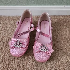 Pink Glitter Kids Shoes with Bow by Unlisted